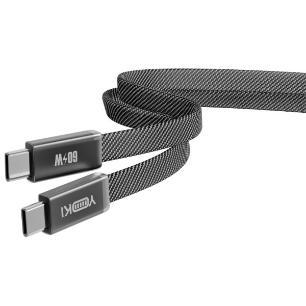 Фото - Кабель YOKI Type-C to Type-C 60W 1.2m Black (AI65 AIR)